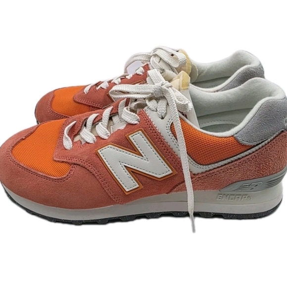 New Balance Classic 574 Gulf Red Womens Size 10 Athletic Sneakers TN Orange NEW - Picture 4 of 9